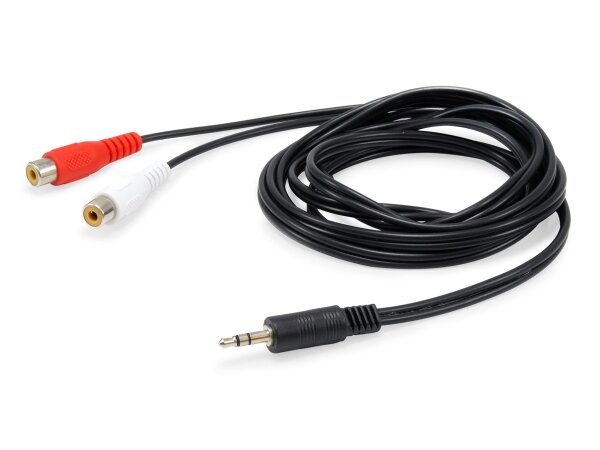 Equip Audiokabel - 2 RCA (W) - mini-phone 3.5mm (M) - 2,5m - Black