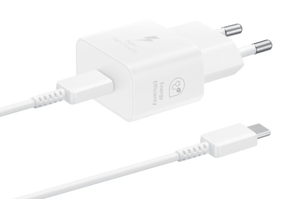 Samsung Schnellladegerät - mit Datenkabel - USB-C 25W - weiß