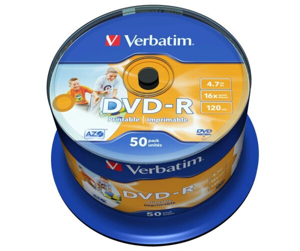Verbatim 1x50 Verbatim DVD-R 4,7GB 16x Speed, photo printable 43533
