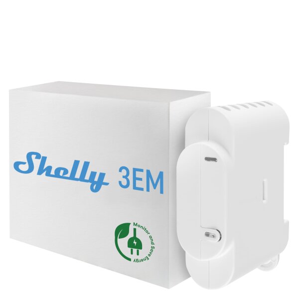 Shelly - Hutschiene - "3EM" - Stromzähler - max. 3x 120A -Inkl. 3 Klemmen - Messfunktion - WLAN