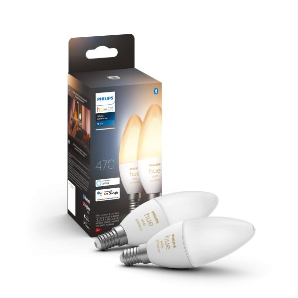 Philips Hue White ambiance - LED-Lampe - Form: B39 - E14 - 4 W (Entsprechung 25 W)