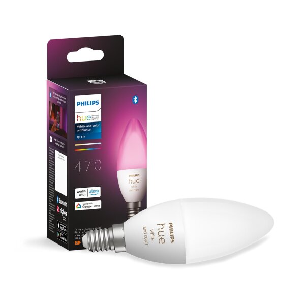 Philips Hue White and Colour Ambiance - LED-Lampe - Form: B39 - E14 - 4 W (Entsprechung 25 W)