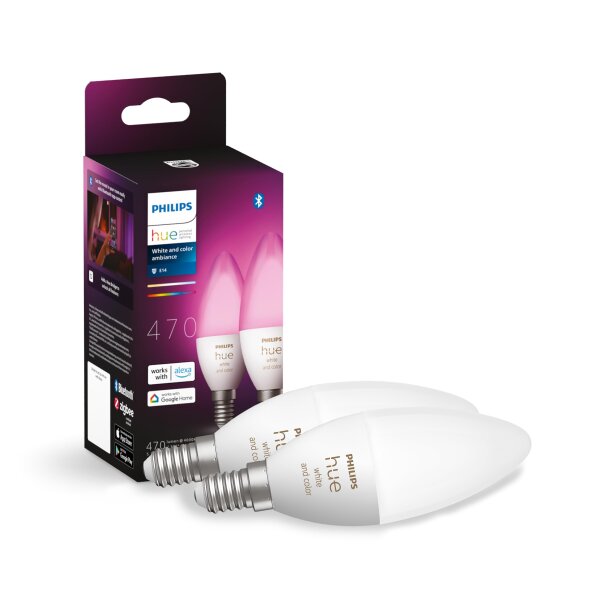 Philips Hue White and Color Ambiance - LED-Lampe - Form: B39 - E14 - 4 W (Entsprechung 25 W)