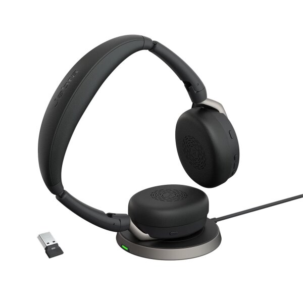 JABRA Evolve2 65 Flex MS Stereo - Headset - mit kabelloses Ladepad - A WLC